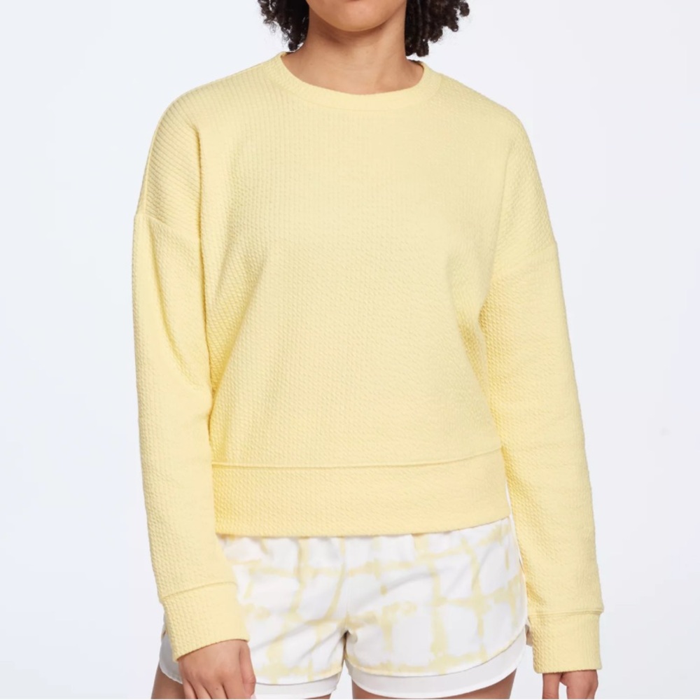 Calia Smocked Texture Pullover